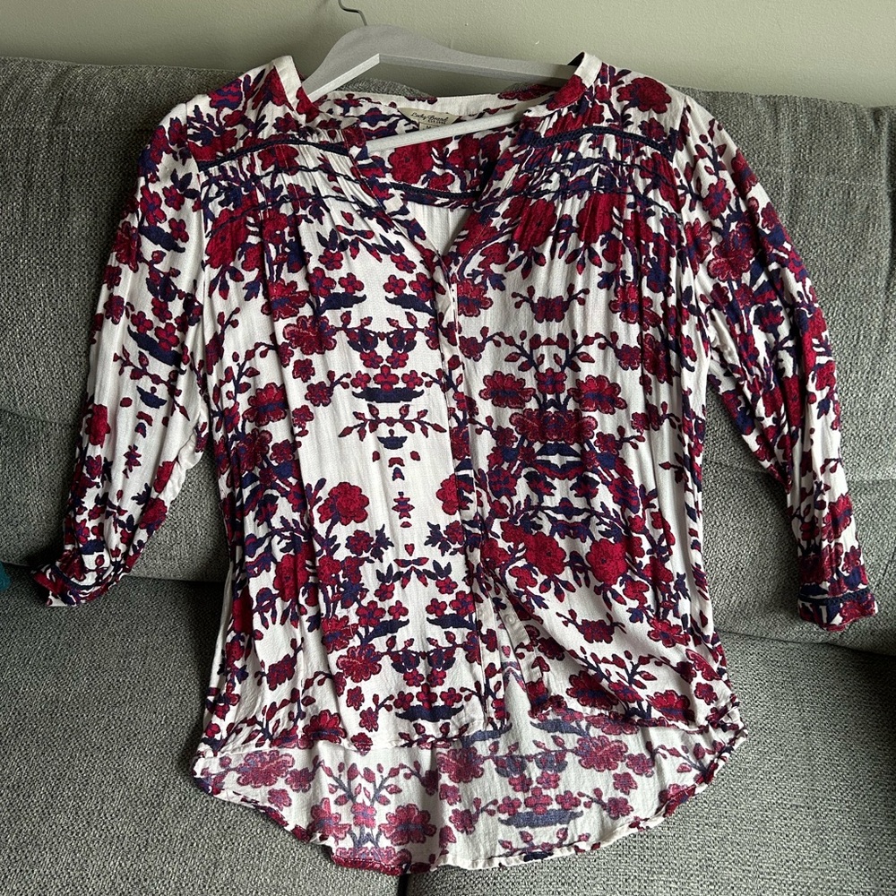 Lucky Brand Floral Print Women's Top, size Medium